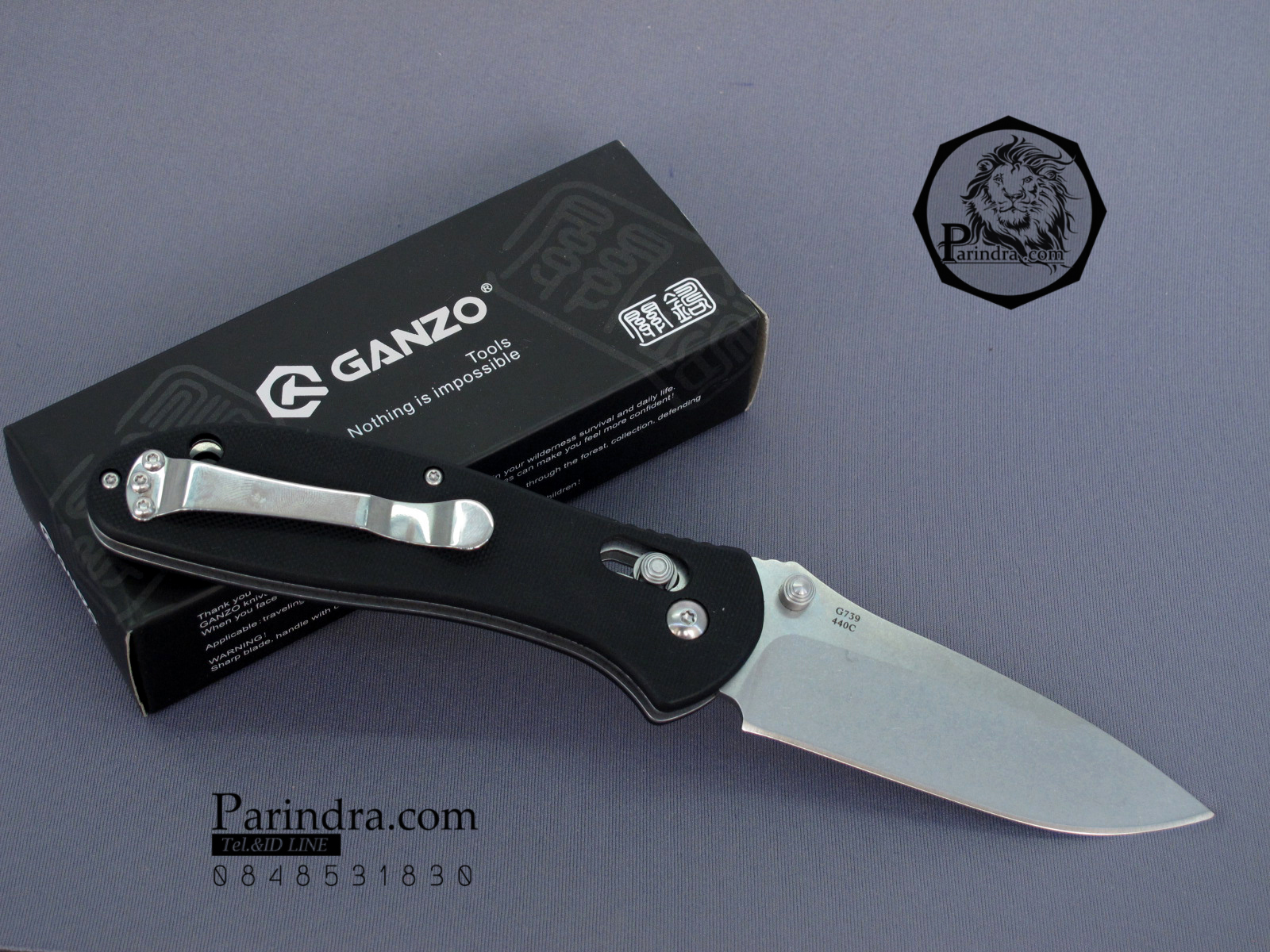 ขายมีดพับ Ganzo กานโซ่ รุ่น G7392-BK สีดำสนิท ของแท้ 100%