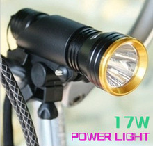 ไฟหน้าจักรยาน 17 Watt ขอบสีแดง ขอบสีทอง LEDSW1