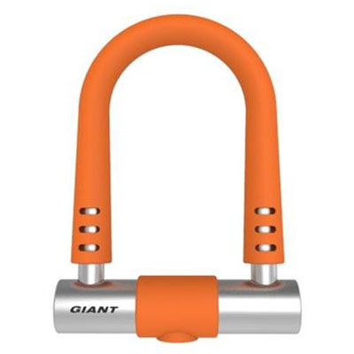 GIANT SI U-LOCK ล็อคจักรยานอย่างดี ตัว U มีสีส้มและสีฟ้า