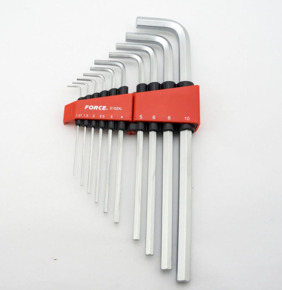 ชุดประแจ แอล 6เหลี่ยมยาวพิเศษ (10ชิ้น) ฟอร์ซ (FORCE) Pn.5102XL (แท้-สั่ง) (**)