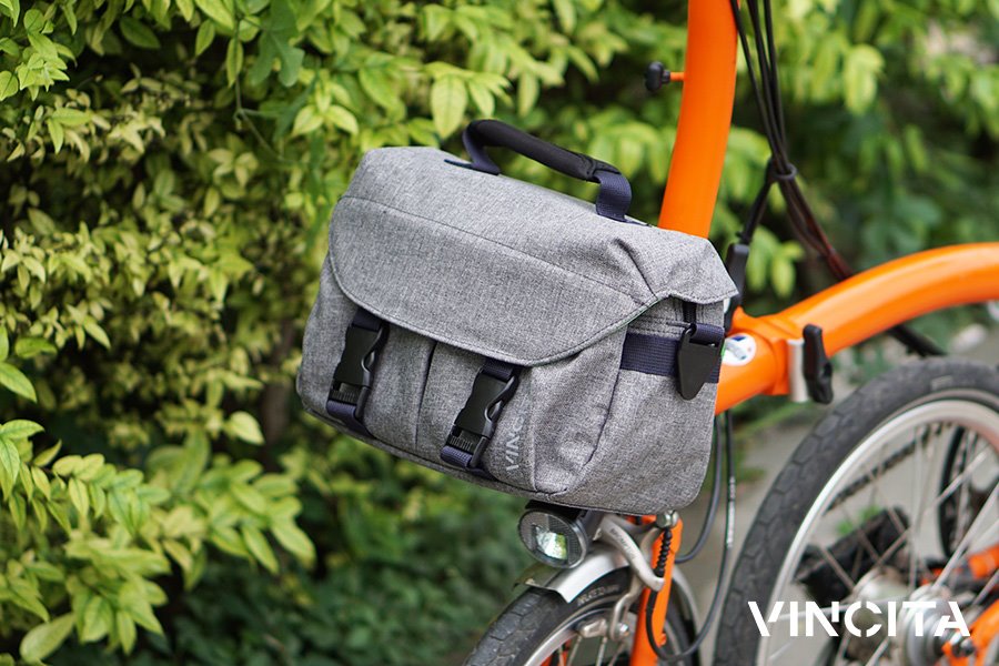 VINCITA B018D กระเป๋าหน้าแฮนด์คลิป KLICK FIX สำหรับจักรยานพับ DAHON, Brompton และอื่นๆ