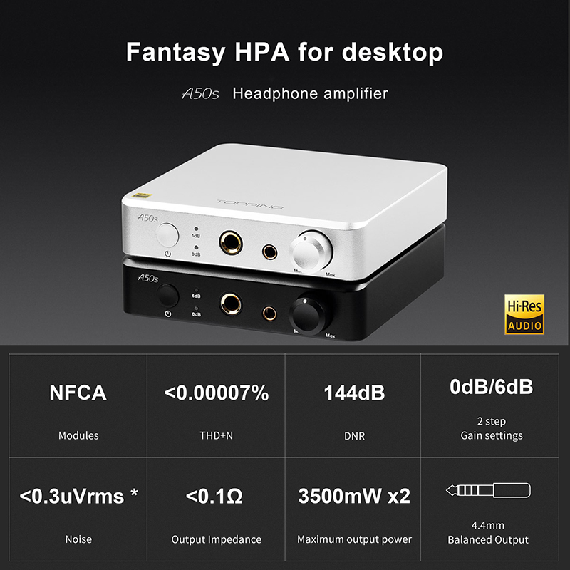 ขาย Topping A50S แอมป์หูฟังตั้งโต๊ะ รองรับ Hi-Res