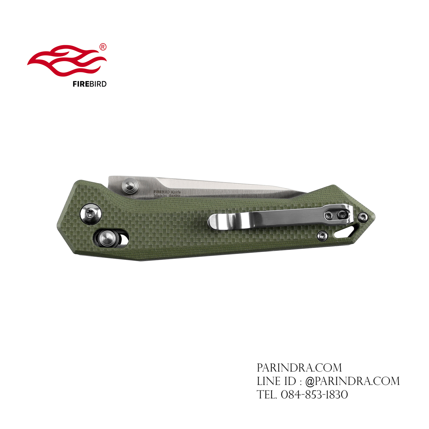 มีดพับ Ganzo Firebird รุ่น FB7651-GR ด้ามสีเขียวขี้ม้า ของแท้ 100%