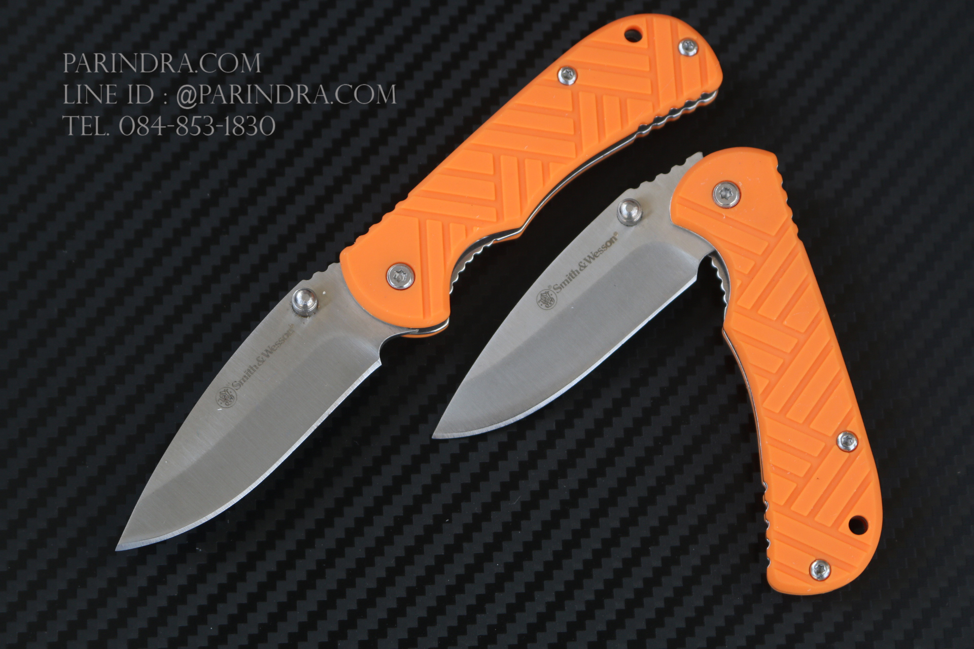 มีดพับขนาดเล็ก Smith & Wesson ด้ามส้ม (OEM)