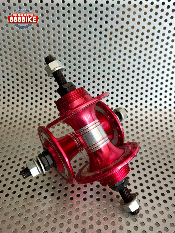 ดุมวีเบรค ดุมรถจักรยานฟิคเกียร์ 36 รู เกลียว 2ชั้น 2 ด้าน มีสีดำ แดง ส้มทอง ฟ้า เงิน(โปรดระบุสีและรูตรงหมายเหตุ)