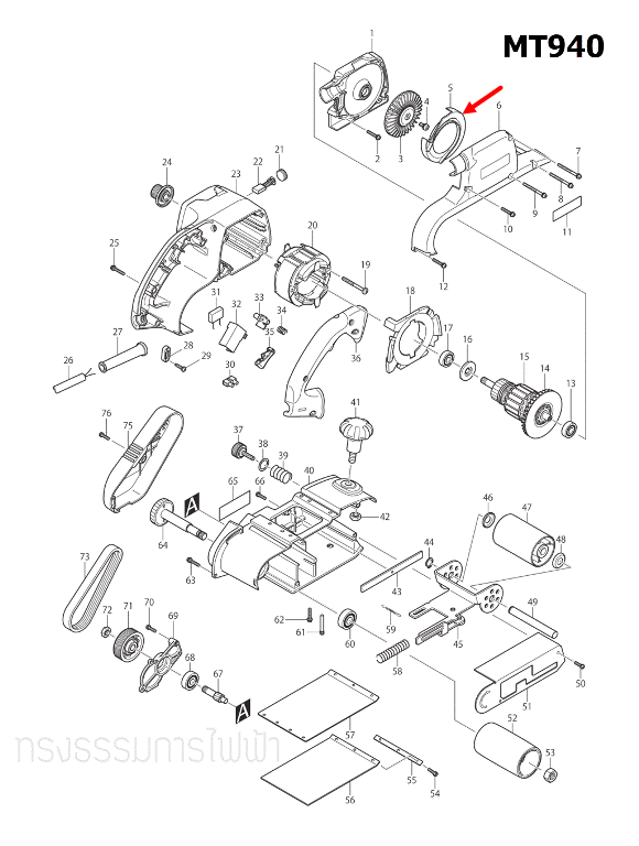 SEPARATE เครื่องขัดกระดาษทราย Maktec-มาคเทค MT940, MT941 [#5] Pn.419580-9 (แท้) ##