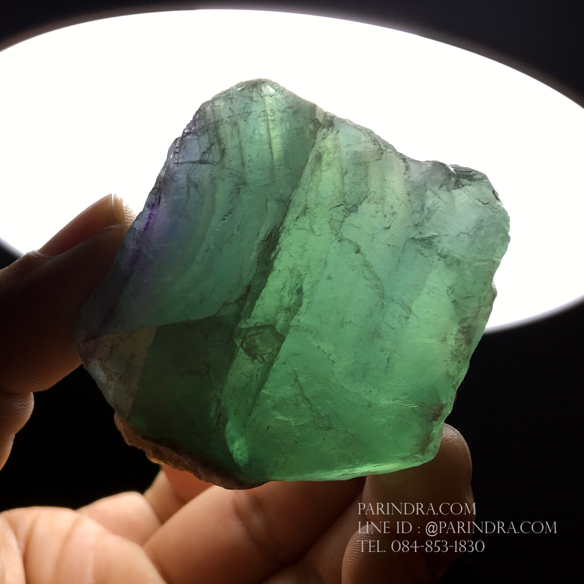 ก้อนแร่ฟลูออไรต์ Fluorite สีเขียวโปร่งแสง #FLU000