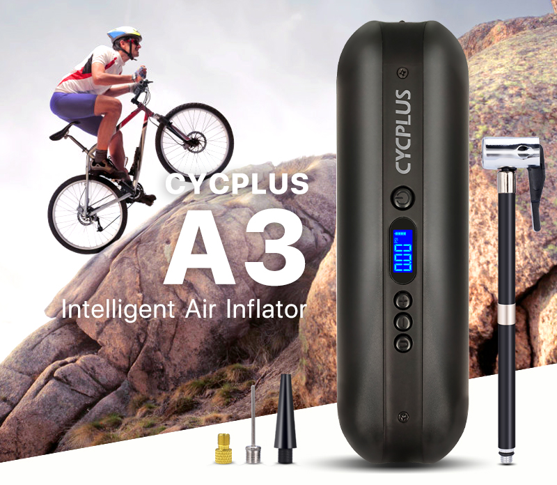 ปั๊มลมดิจิตอล CYCPLUS A3 Portable bicycle pump Inflat Bike Bicycle Tire 150PSI. สูบได้ทั้งจักรยาน รถยนต์ ลูกบอลต่างๆ เป็นทั้งไฟฉาย