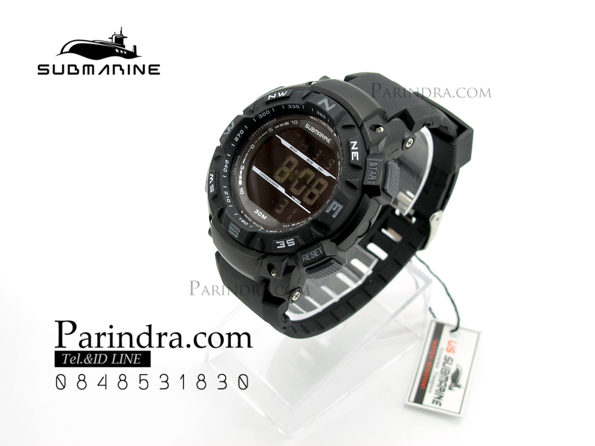 นาฬิกา US submarine รุ่น TP1326M สีดำ พื้นหลังดำ