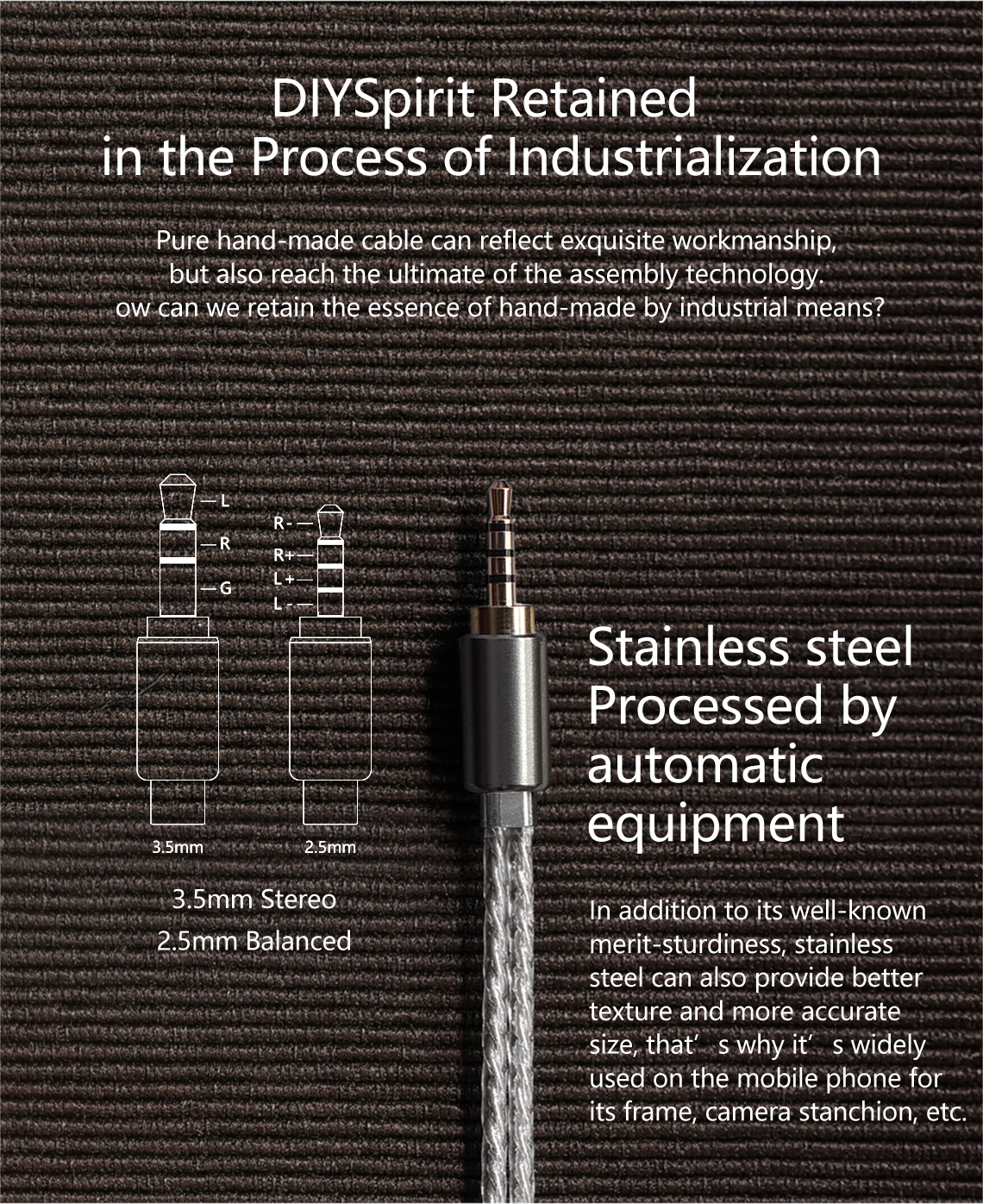 (สินค้ามีตำหนิ) DD BC50B สายอัพเกรดทองแดงชุบเงินถัก 7N OCC ยาว 50CM