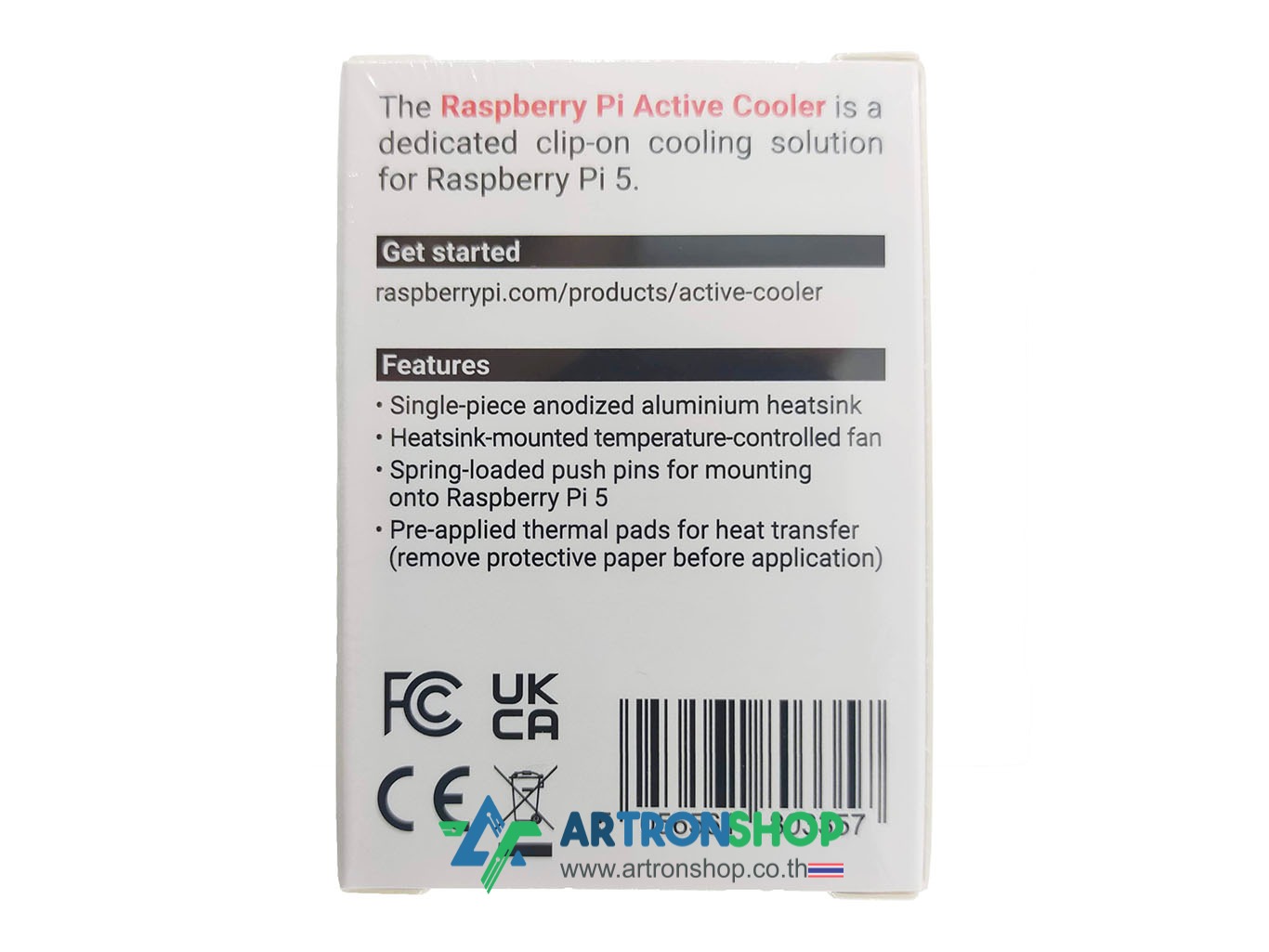 ซิงค์ระบายความร้อนสำหรับ Raspberry Pi 5 (Official) Raspberry Pi Active Cooler