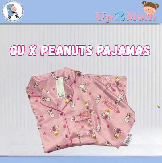 ชุดนอนสุดคิวต์สีชมพู GU x Peanuts ลาย Snoopy
