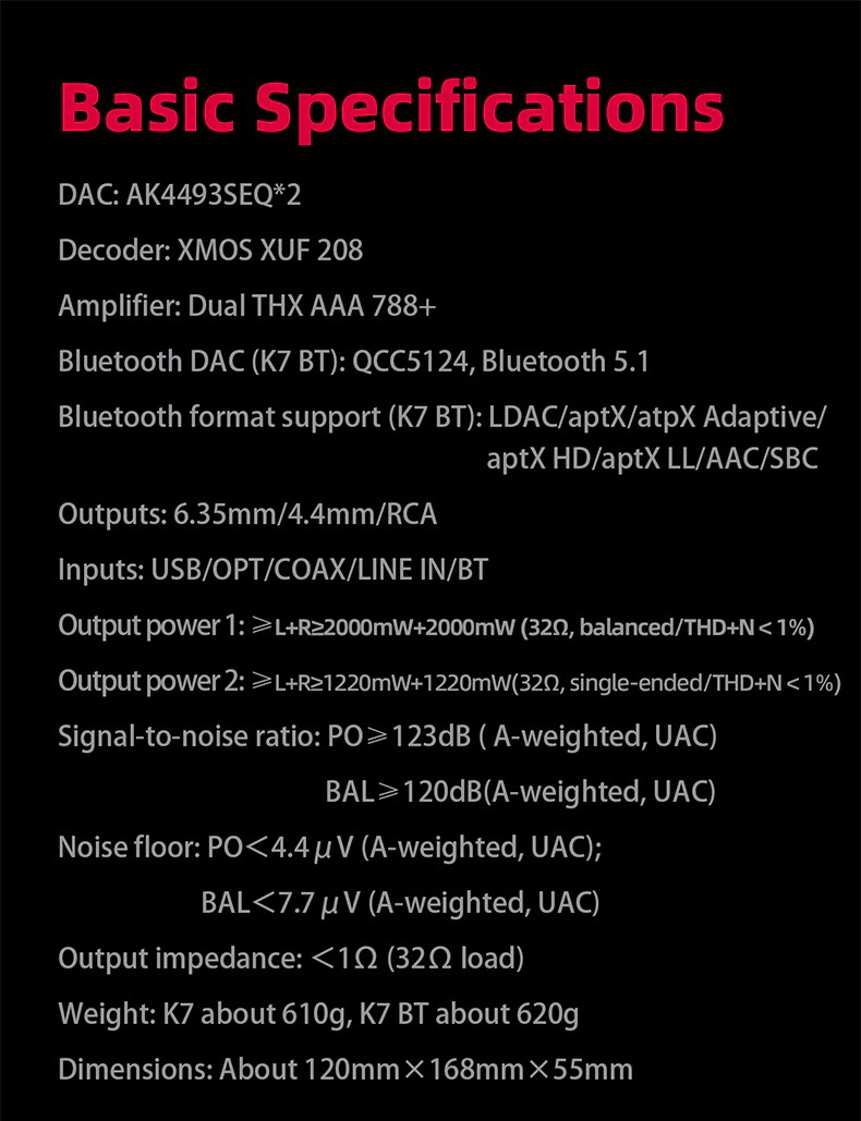 FiiO K7 BT True balanced Bluetooth DAC/Amp ตั้งโต๊ะ กำลังขับสูง ประกันศูนย์ไทย