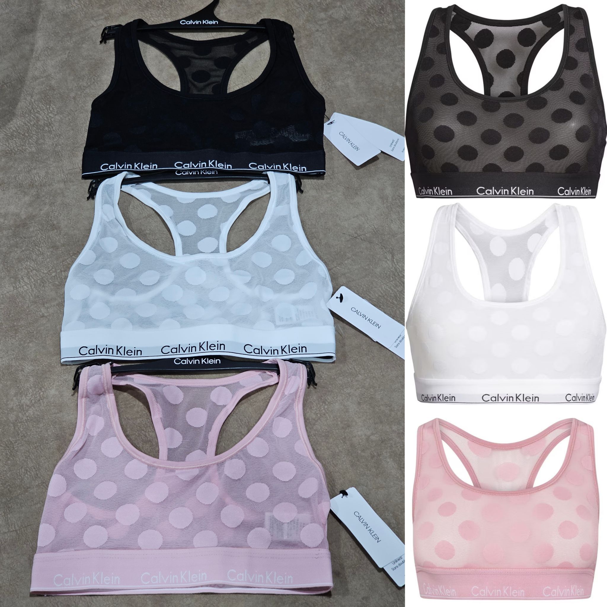 ชุดชั้นใน Calvin Klein รุ่น Unlined Modern Logo Bralette มีให้เลือก 3 สี ป้ายห้อย ของแท้ 100％