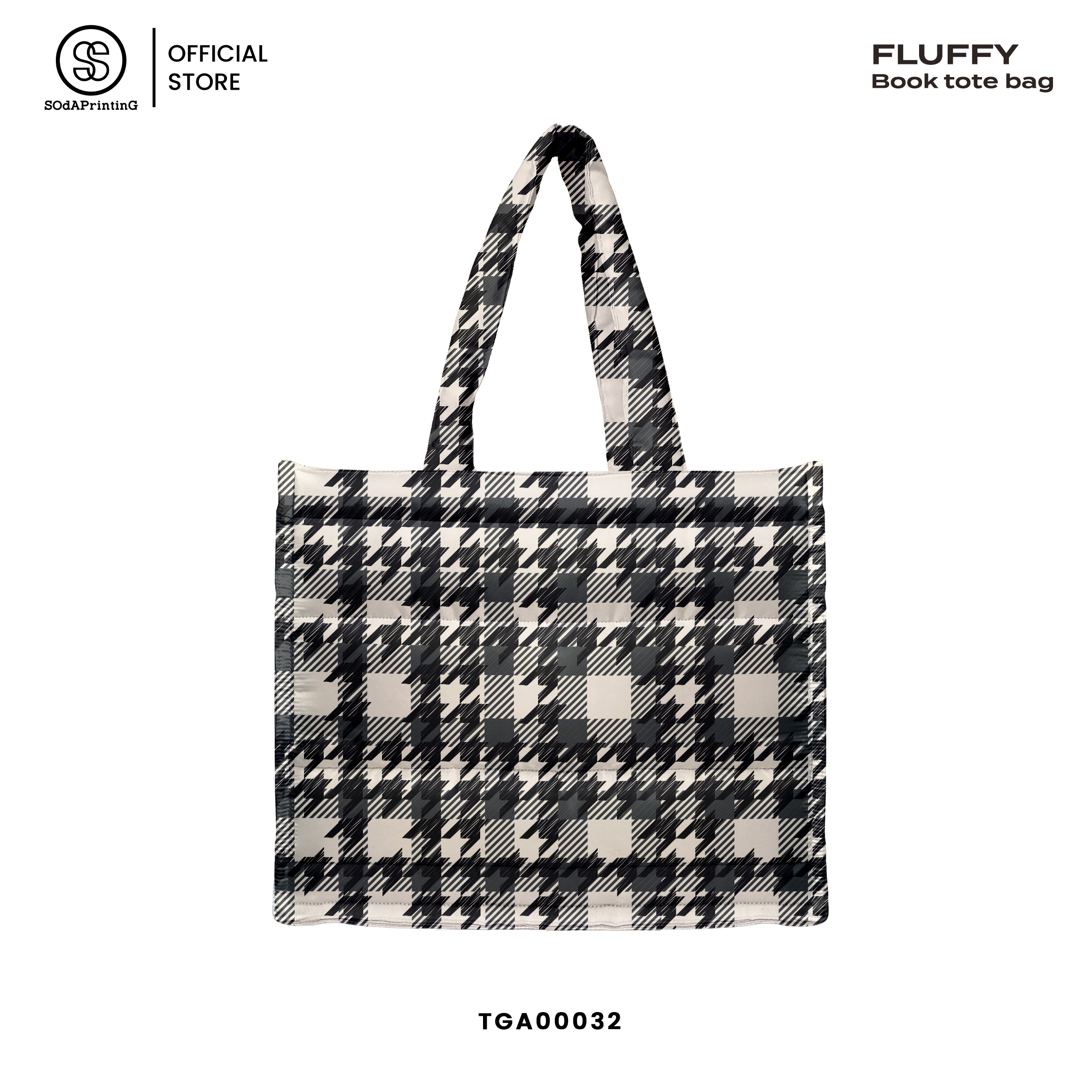 กระเป๋า Fluffy Book Tote Bags Houndstooth Collection รหัส TGA00030-TGA00034 #FluffyBookToteBag