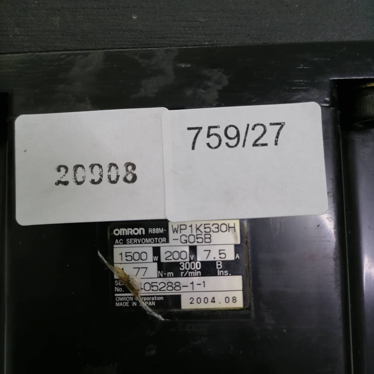 R88M-WP1K530H-G05B SERVO MOTOR " OMRON "