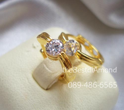 ===BE922+++ต่างหูห่วง เพชรเม็ดเดี่ยว+++ต่างหูน่ารักๆ เป็นแบบติดติ่งหู ใส่ได้ทุกโอกาส เรียบๆ แต่น่ารักดีค่ะ