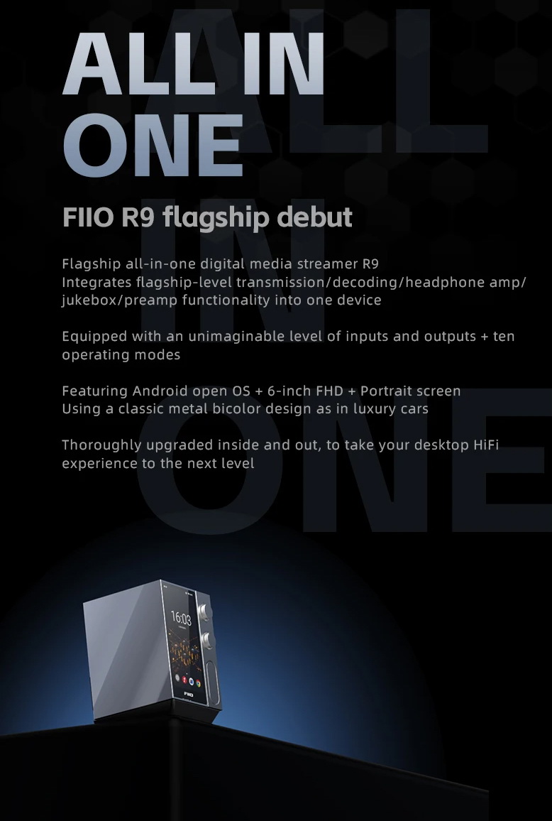 FiiO R9 เครื่องเล่นเพลงสตรีมมิ่งตั้งโต๊ะ DAP+DAC+AMP ครบจบในตัว รองรับ MQA, Roon Ready ประกันศูนย์ไทย