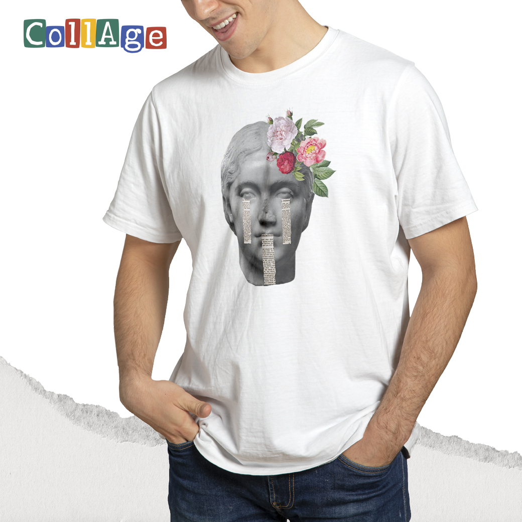 เสื้อยืดพิมพ์ลาย Collage Camila II รหัส CEA00451 สีขาว #เสื้อยืด #Collage