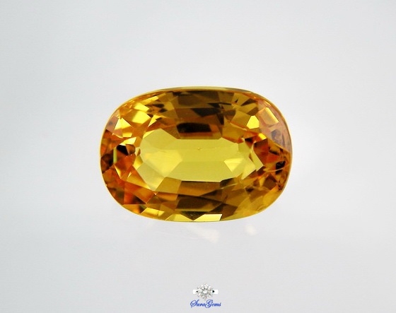 บุษราคัม yellow Sapphire สีน้ำเหล้าแม่โขง