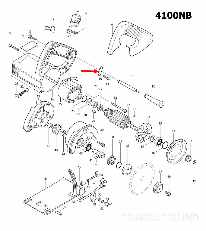 ตัวล๊อคสายไฟ เครื่องตัดคอนกรีต, เครื่องเซาะร่อง Makita มากีต้า 4100NB [#10], 3501N [#51] Pn.687054-0 (แท้) ##