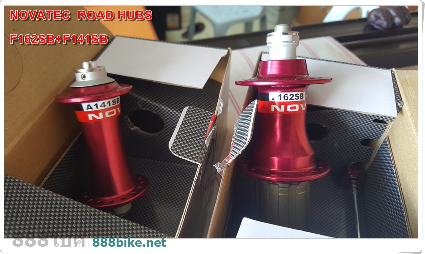 ดุมเสือหมอบ Novatech 32 รู ซีลแบริ่ง หน้า/หลัง v-brake โม่อลูฯ สีแดง(F162SB-A141SB)