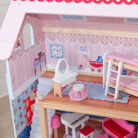 KidKraft Chelsea Doll Cottage with Furniture บ้านตุ๊กตาเชลซี คอทเทจ มาพร้อมกับเฟอร์นิเจอร์