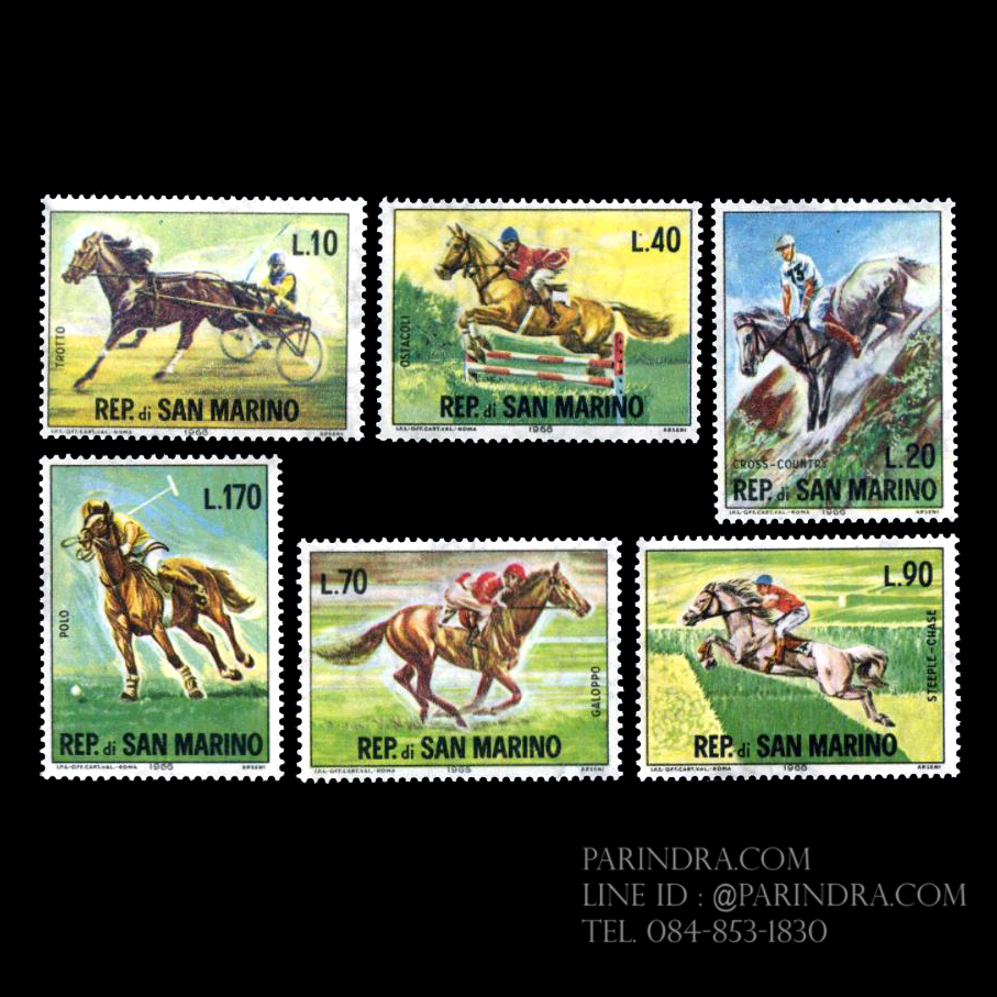 แสตมป์ซานมาริโน ชุด HORSES SPORT ปี 1966 - SAN MARINO