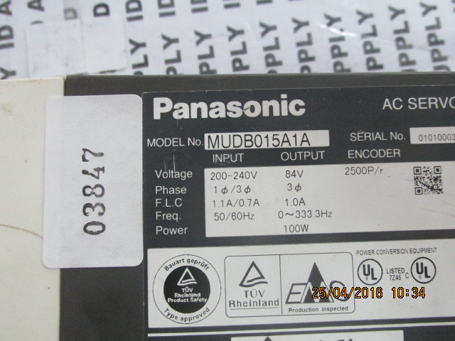 SERVO DRIVE “ PANASONIC ” รุ่น MUDB015A1A