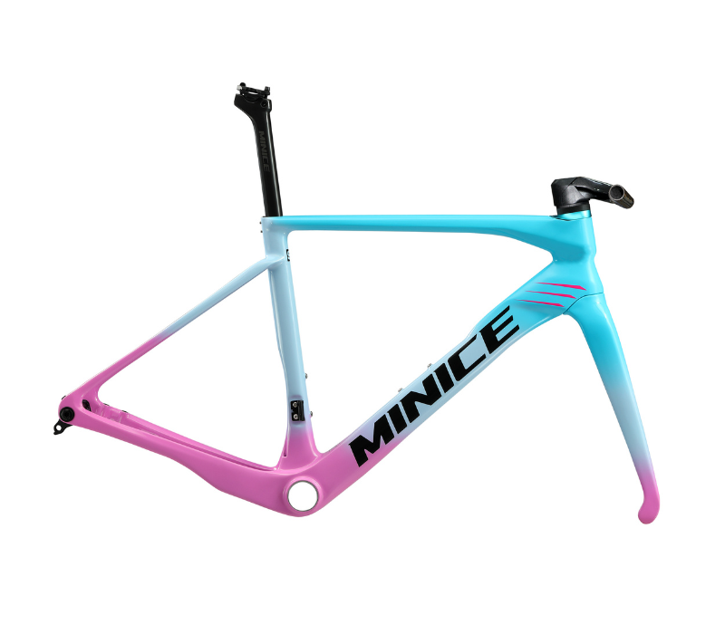 Monas Minice R1 PB Carbon Road Bike Frame – Flat-Bar Aero Frame, 1180g Lightweight, Disc Brake & 2×12 Compatible