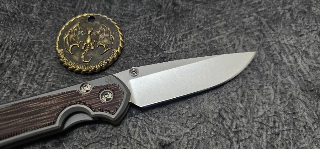 Chris Reeve Small Sebenza 31 lnlay LH Drop Point Natural Canvas Micarta Glass Blasted CPM Magnacut(มือซ้าย)