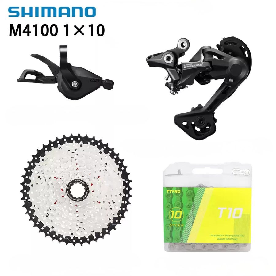 ชุดขับ Shimano Deore M4100 1x10-Speed + เบรกไฮดรอลิก – ระบบเกียร์เรียบง่าย ทนทาน คุ้มค่า!