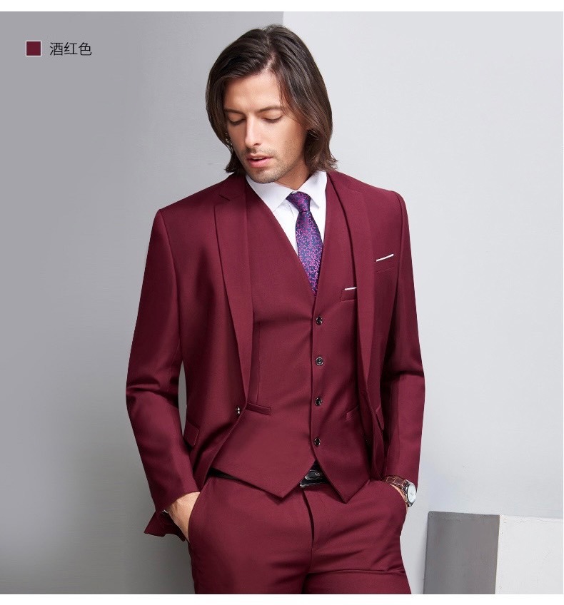 ตัด-ซื้อ ชุดสูทชาย สูทสีแดง Burgundy