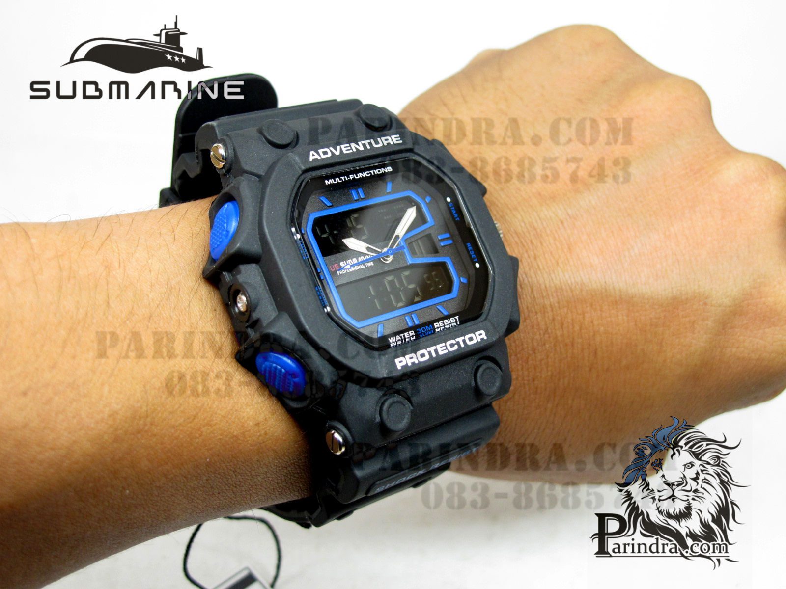 นาฬิกา US submarine รุ่น TP3134M สีดำตัดน้ำเงิน จอดำ