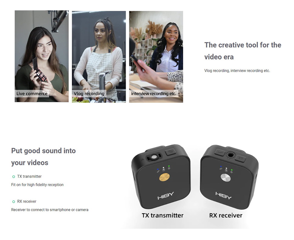 ขาย Hiby MC1 ไมโครโฟน รับ/ส่ง สัญญาณเสียงแบบไร้สาย ประกันศูนย์ไทย