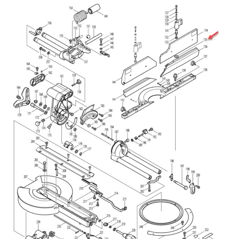 GUIDE PLATE แท่นตัดองศา Makita มากีต้า LS1216 [#135] Pn.346058-8 (แท้) ##