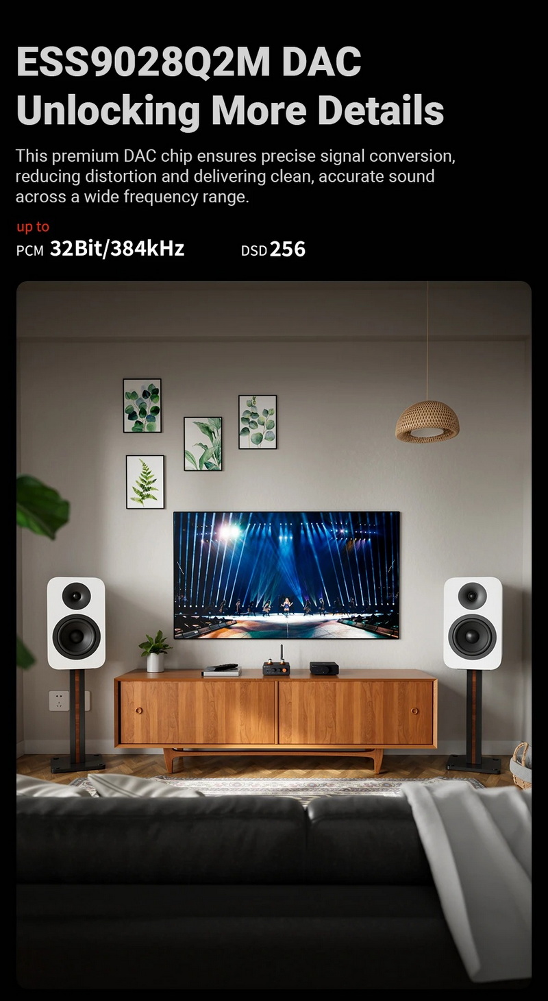 Fosi Audio GR40 Bluetooth DAC/AMP หลอดแก้วตั้งโต๊ะ ปรับเบส แหลมได้ ประกันศูนย์ไทย