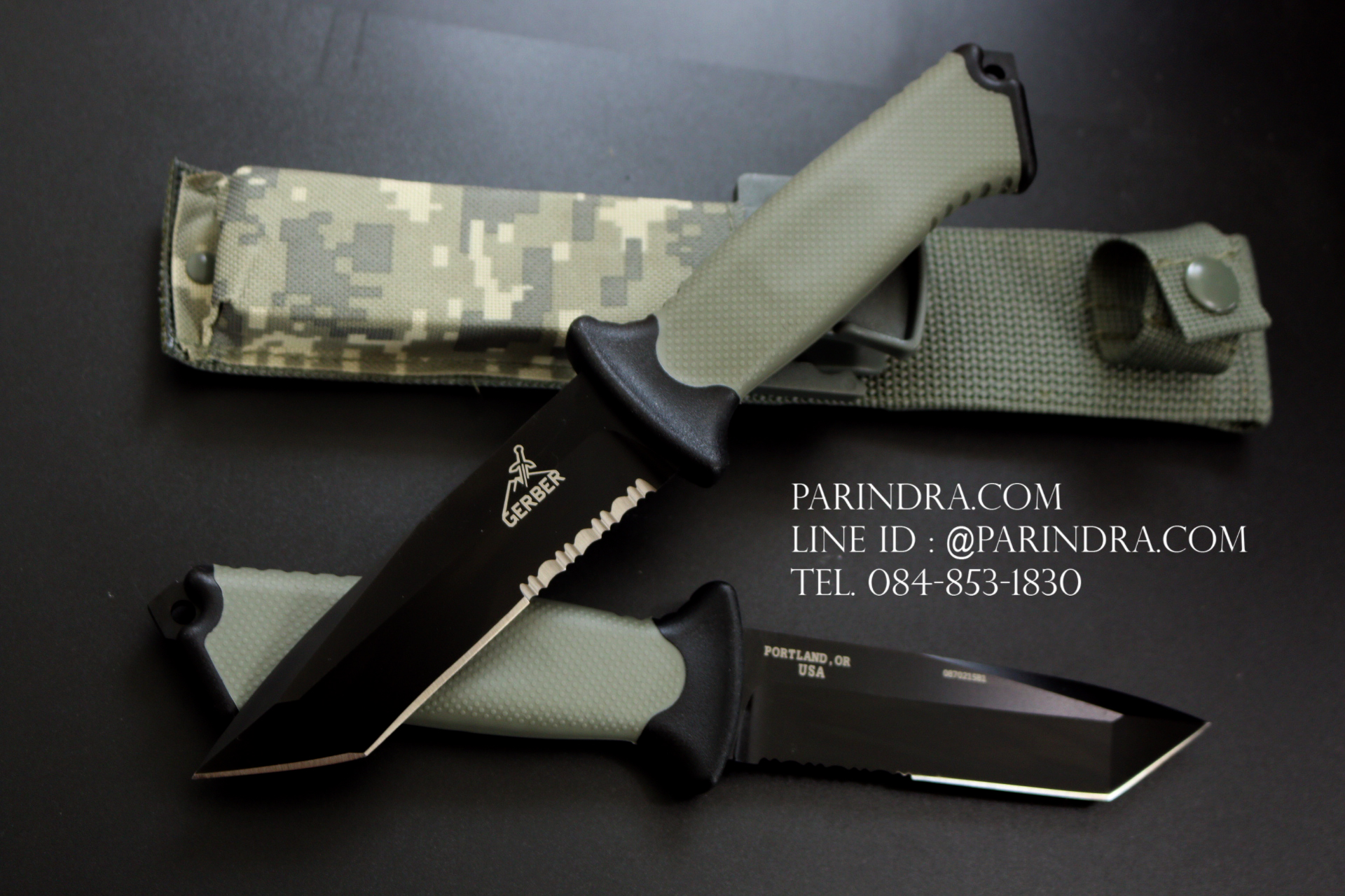 มีดใบตาย Gerber Prodigy Combat Tanto Knife ใบเรียบ น้ำตาล ขนาด 10 นิ้ว (OEM)