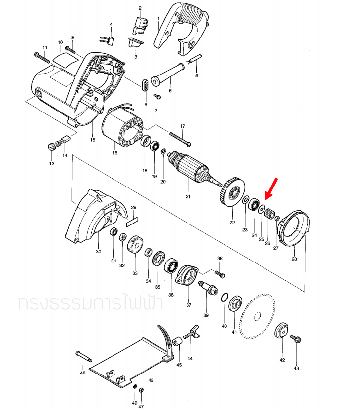 แหวนรอง เครื่องตัด มาคเทค-Maktec MT410 [#25] Pn.267239-0 (แท้) ##