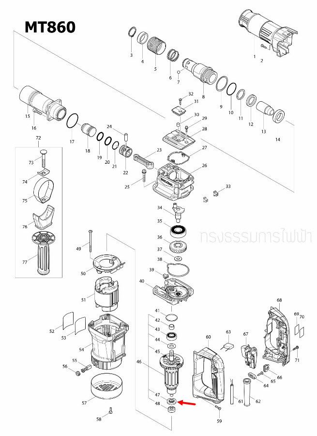 INSULATION WASHER เครื่องตัดคอนกรีต Makita มากีต้า MT860 [#47], M1100, M1100KX1B [#24], 4100NH2 [#22], 9227C [#5], UB1100 [#2], MT583, GA5010, GA5020 [#18], MT904 [#12], GA5010, GA5020 [#13] Pn.681644-1 (แท้) ## (*)