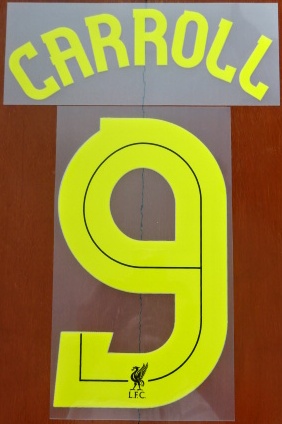 ชุดชื่อและเบอร์ติดเสื้อฟุตบอล #9 แคร์โรล สโมสรลิเวอร์พูล (ชุดเยือน UEL 2010/11) PLAYER SIZE ใหม่ / #9 CARROLL LIVERPOOL Football Club (Away UEL 2010/11) PLAYER SIZE Name and Number Set NEW
