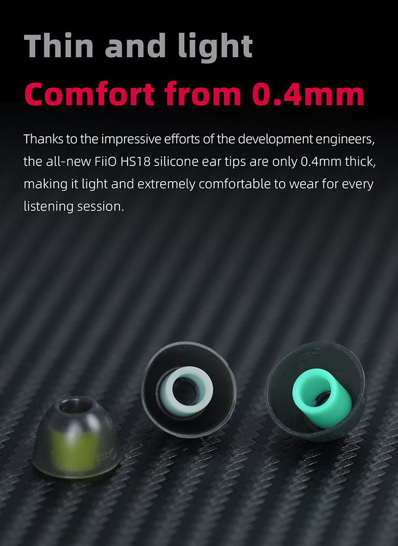 FiiO HS18 สุดยอดจุกหูฟังซิลิโคนเกรดทางการแพทย์ ใส่สบาย เพิ่มความละเอียดเสียง