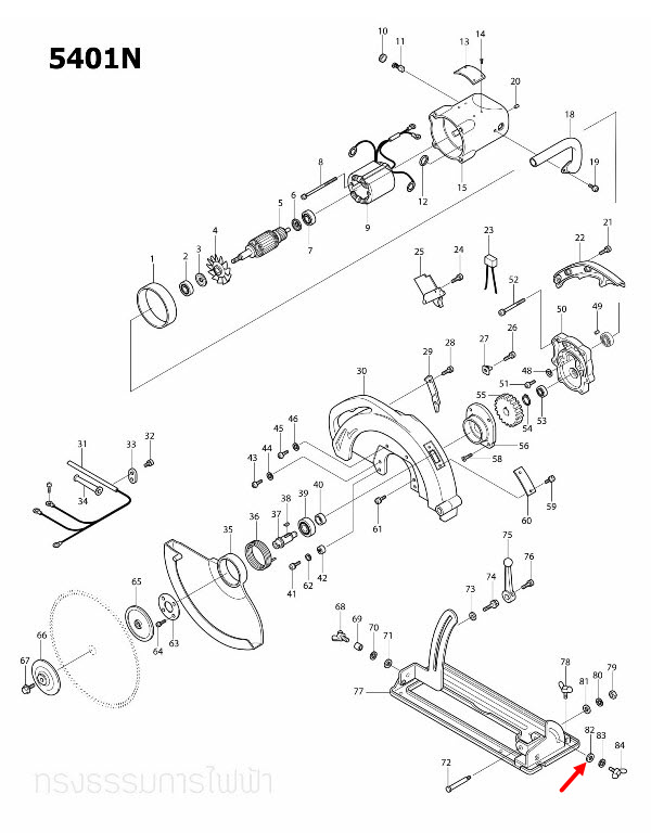แหวนรอง 8 เครื่องเซาะร่อง Makita 2416S [#29,#31], 3501N [#77], 5401N [#82] Pn.253022-1 (แท้) ##