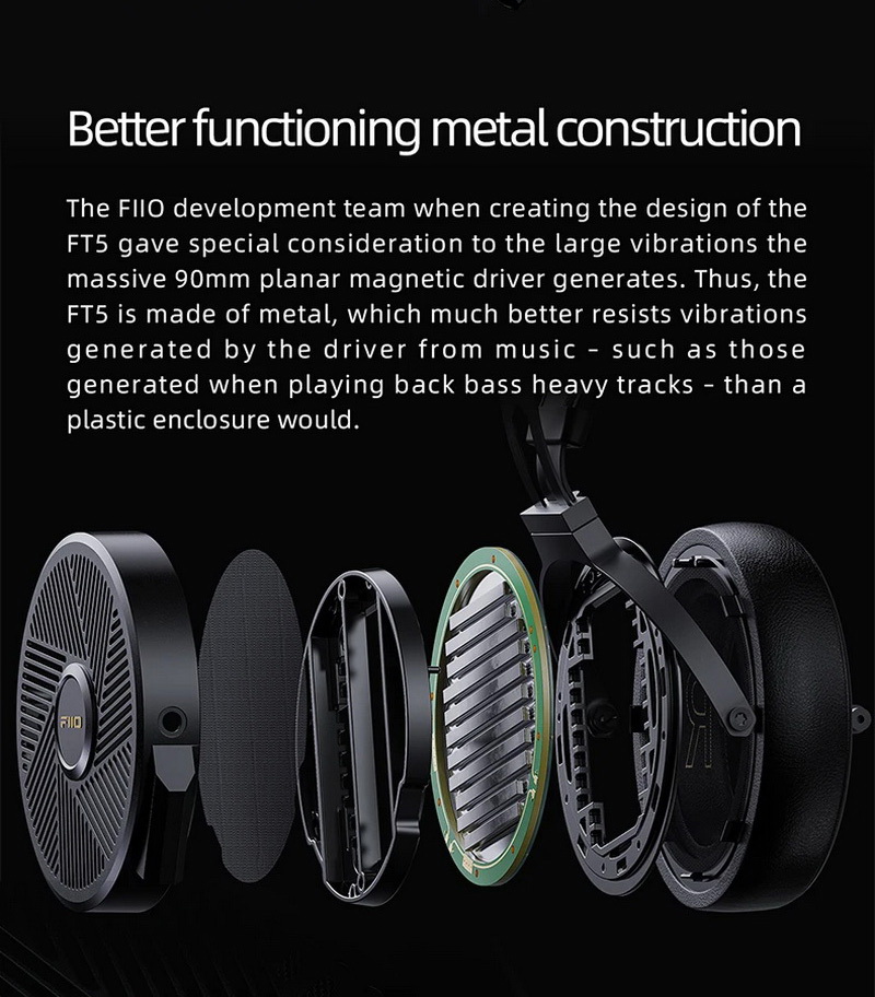 FiiO FT5 หูฟัง Headphones ไดรเวอร์ Planar 90 mm รองรับ Hi-Res ประกันศูนย์ไทย