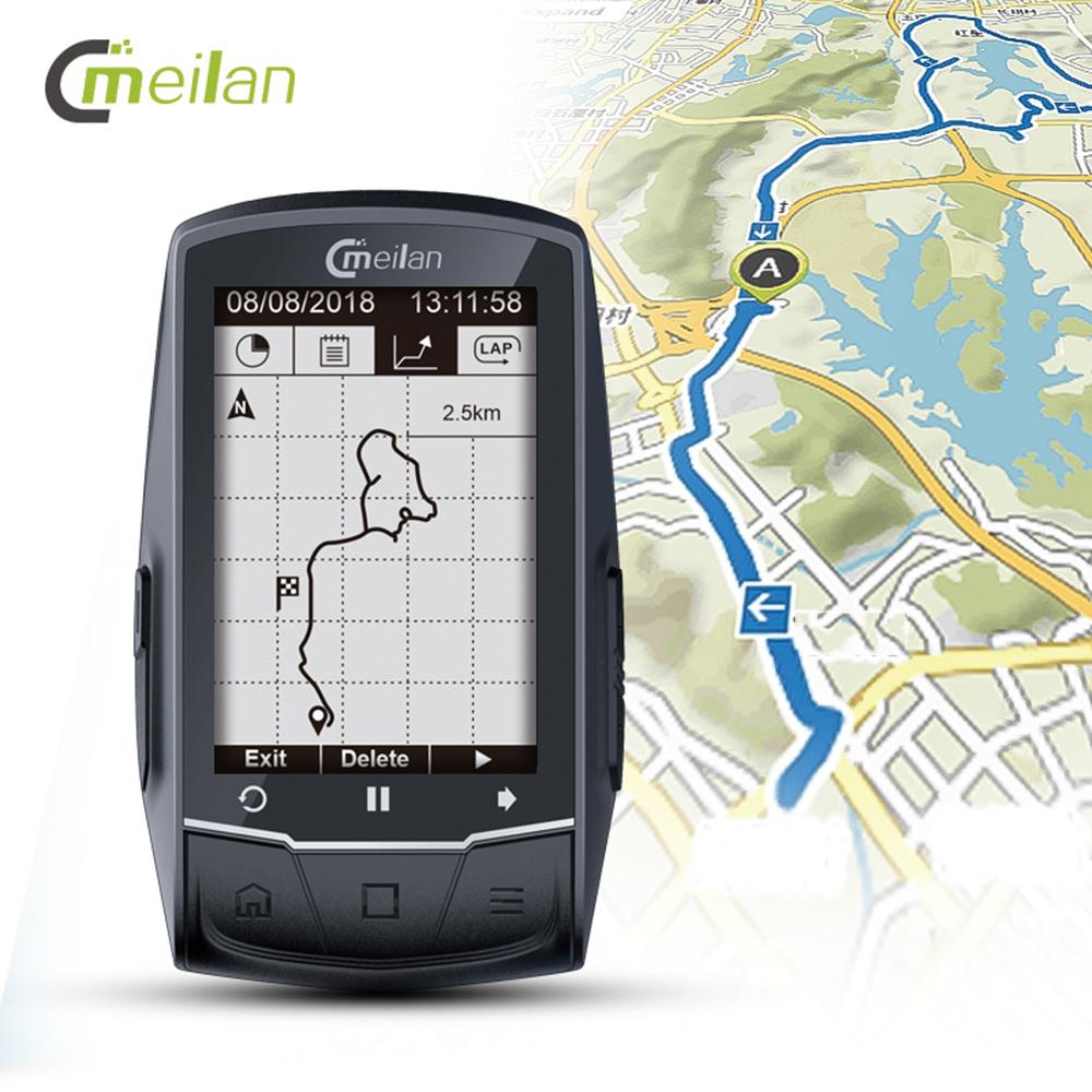 ไมล์จักรยาน Meilan M1 GPS Cycling/Bike Computer Navigation Speedometer, Heart Rate and Power Compatible เมนูภาษาไทย