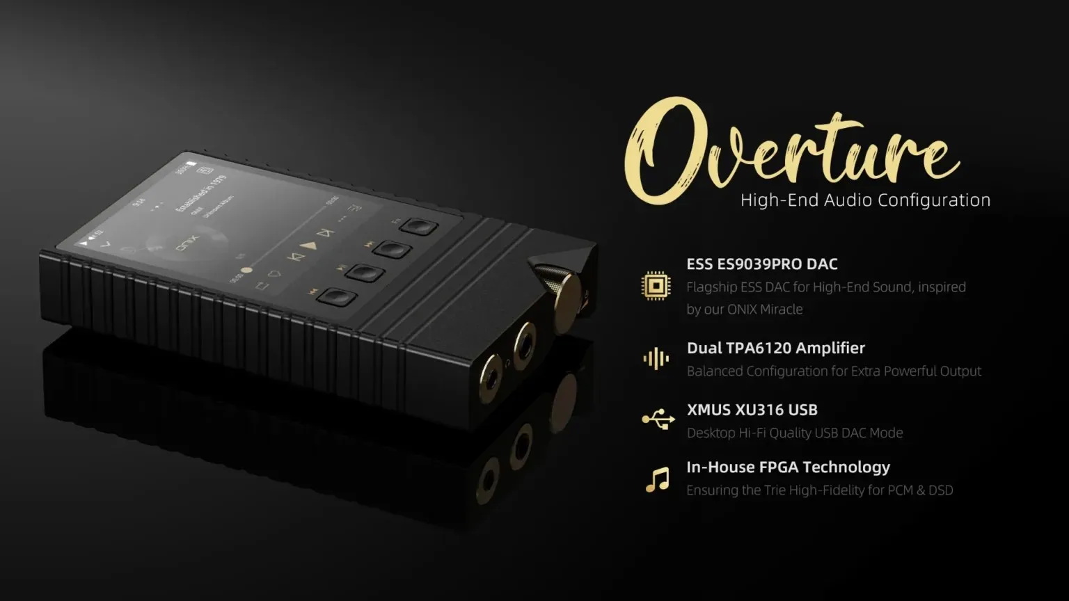 ONIX Overture XM5 DAP พกพาตัวแรกจากทาง ONIX ชิปเรือธง ESS ES9039PRO, TPA6120A2 x2 ประกันศูนย์ไทย