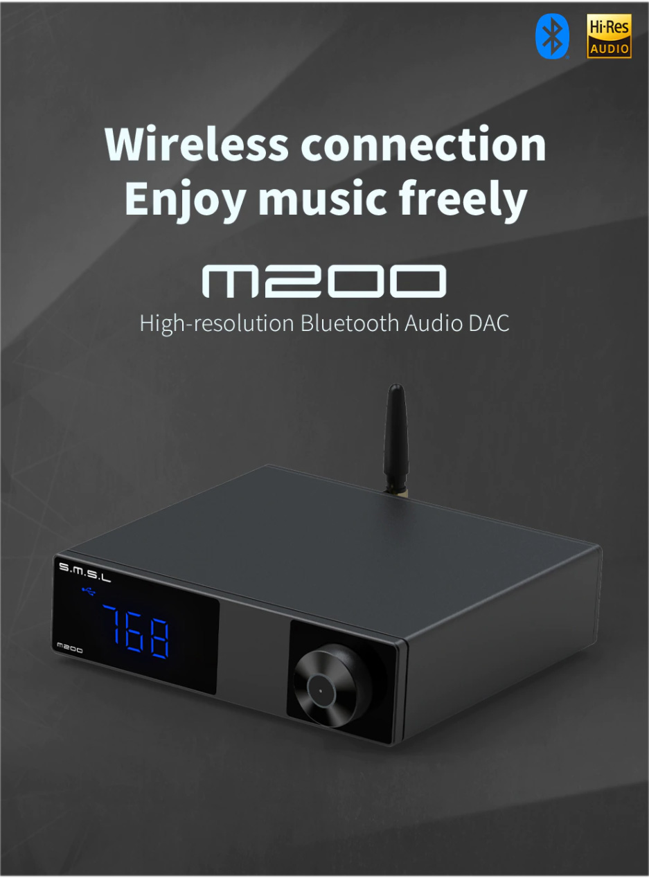 ขาย SMSL M200 Wireless DAC ตั้งโต๊ะระดับ Hi-Res รองรับ LDAC, UAT ประกันศูนย์ไทย