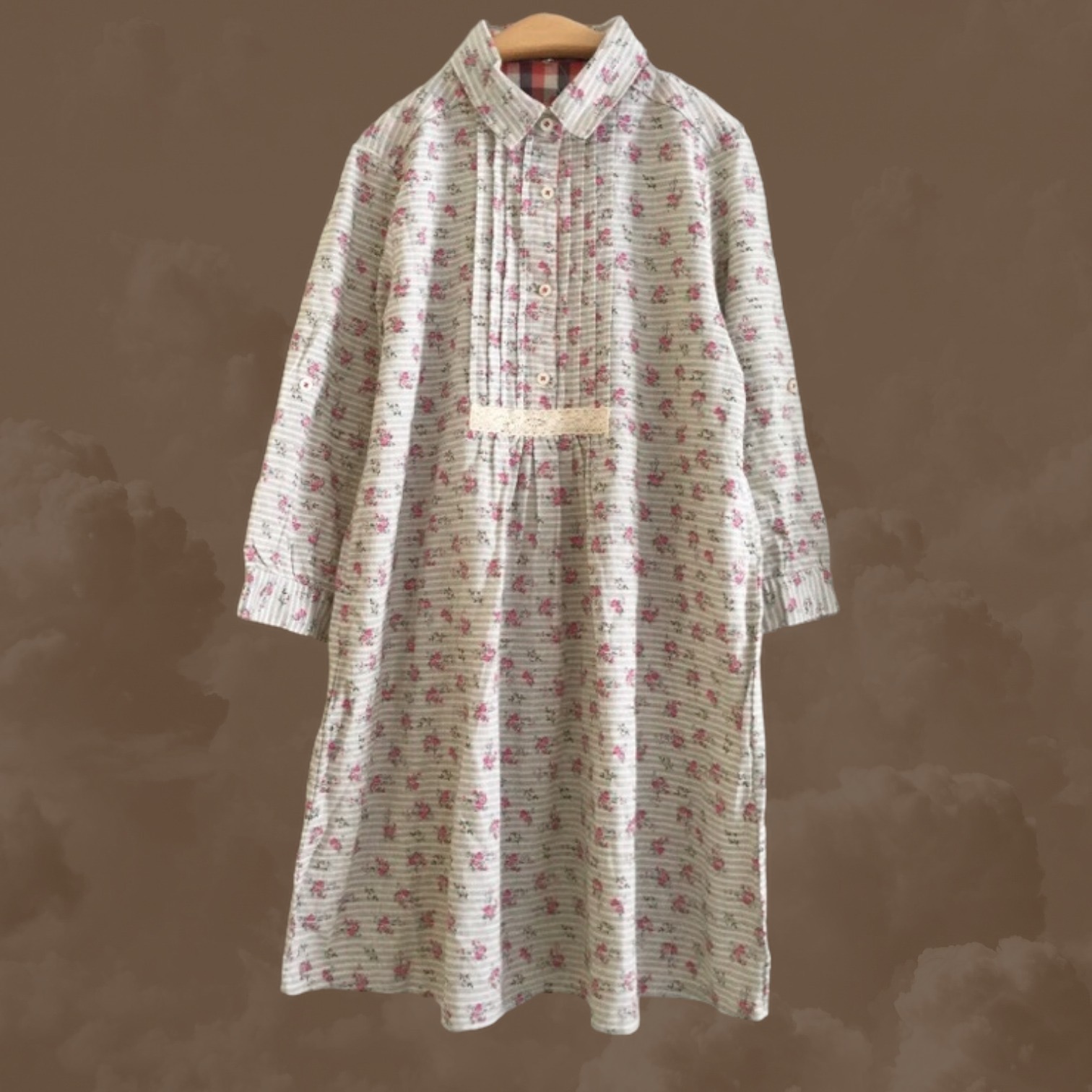 เสื้อ/เดรสผ้าฝ้ายลายดอกไม้