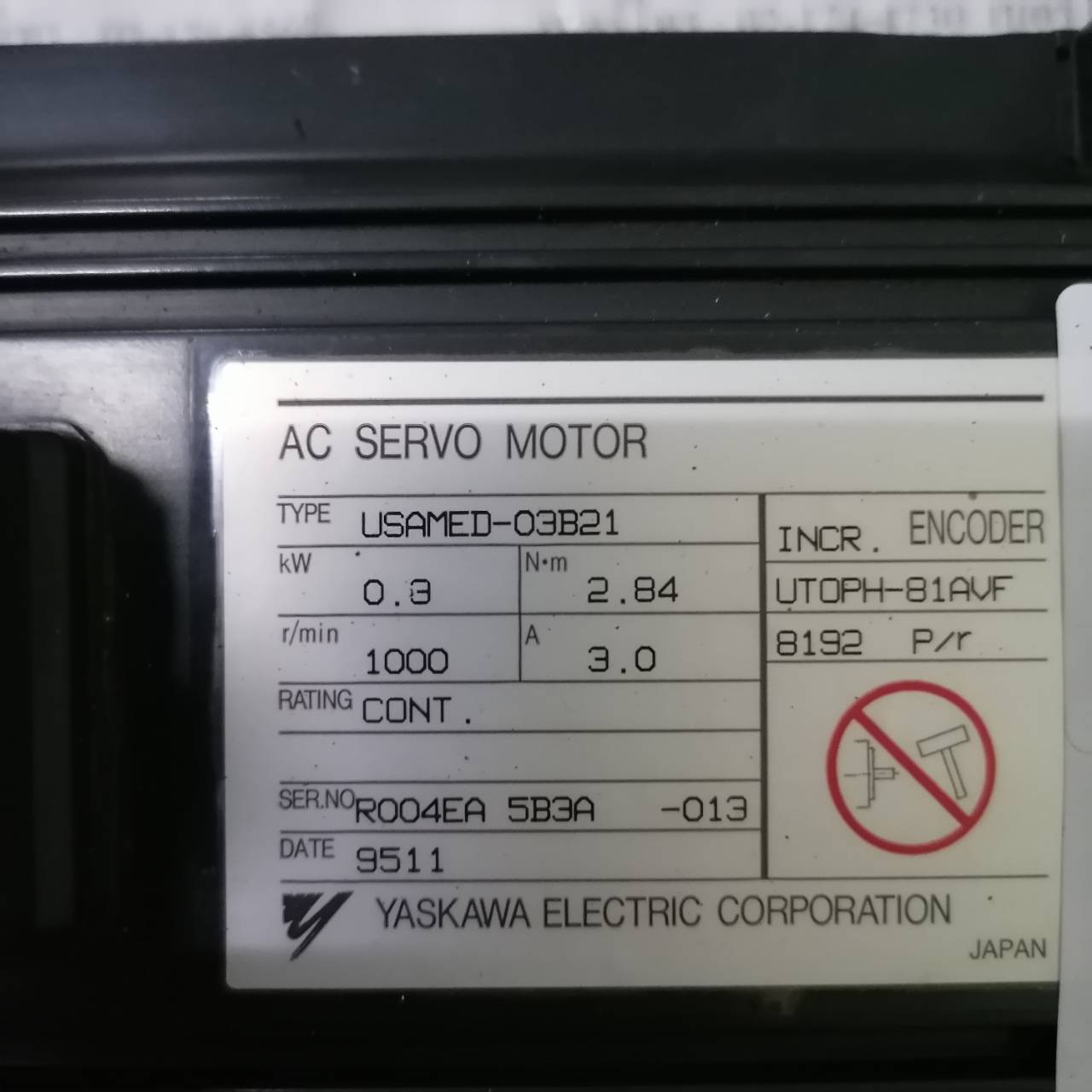 USAMED-03B21 SERVO MOTOR " YASKAWA "