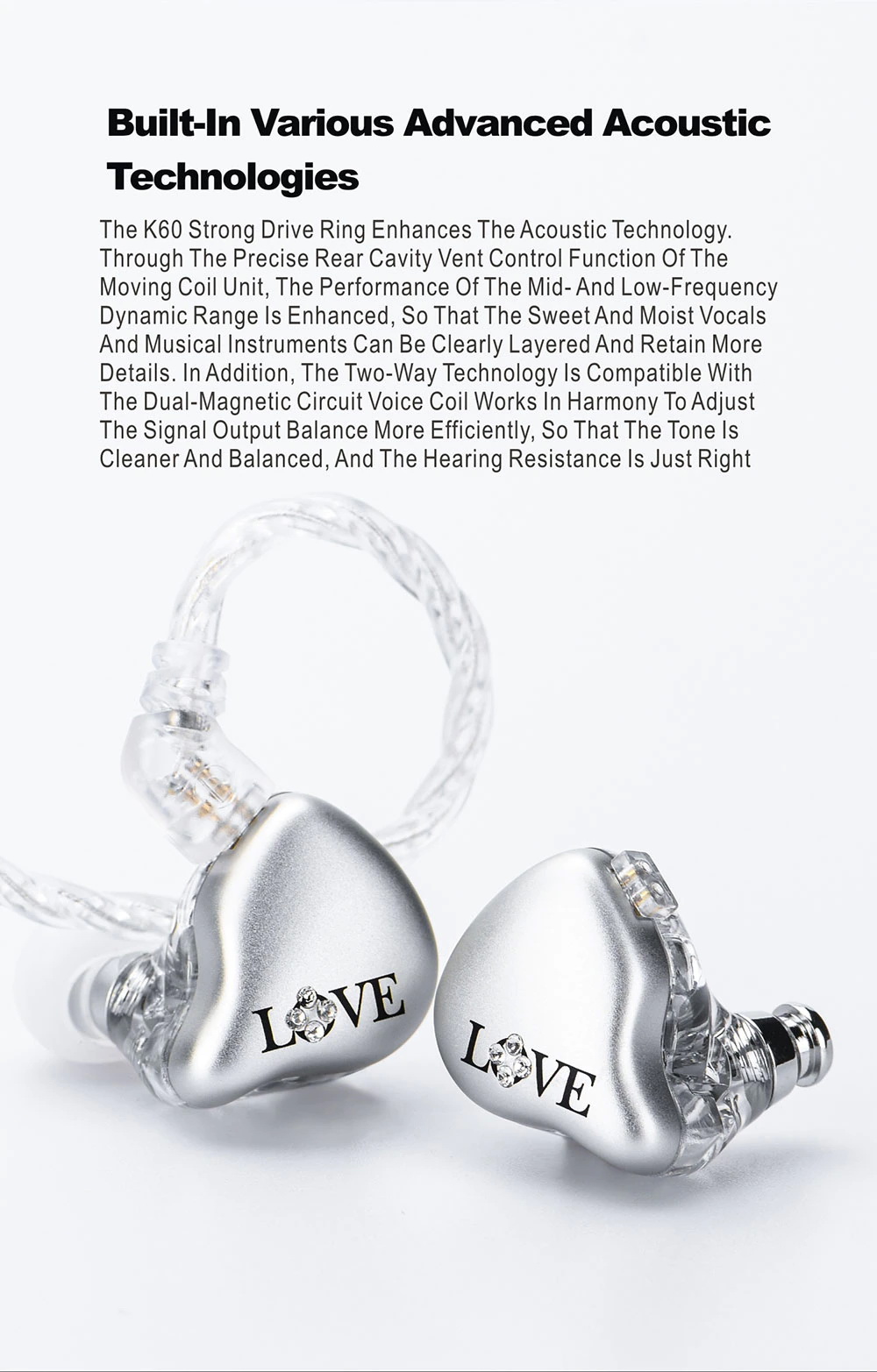 ขาย TFZ MYLOVE 4 หูฟังไดรเวอร์ K60 คุณภาพเสียงระดับมืออาชีพใช้